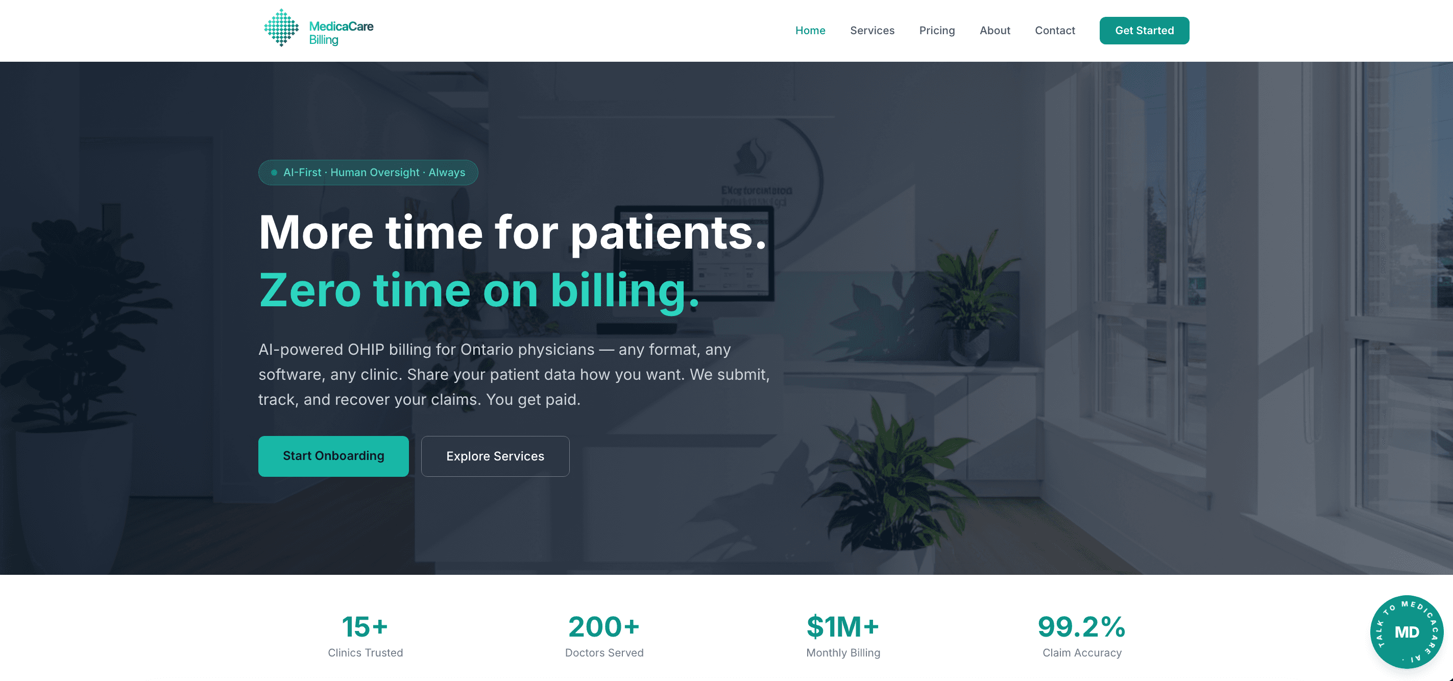 MedicaCare Billing website